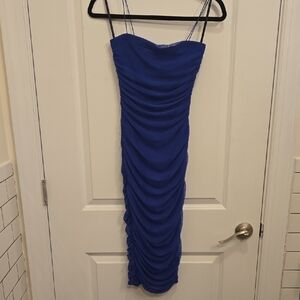 B Darlin Blue Ruched Dress